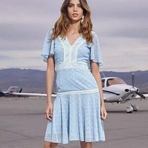 Gianni Bini Light Blue Eyelet Lace Dress